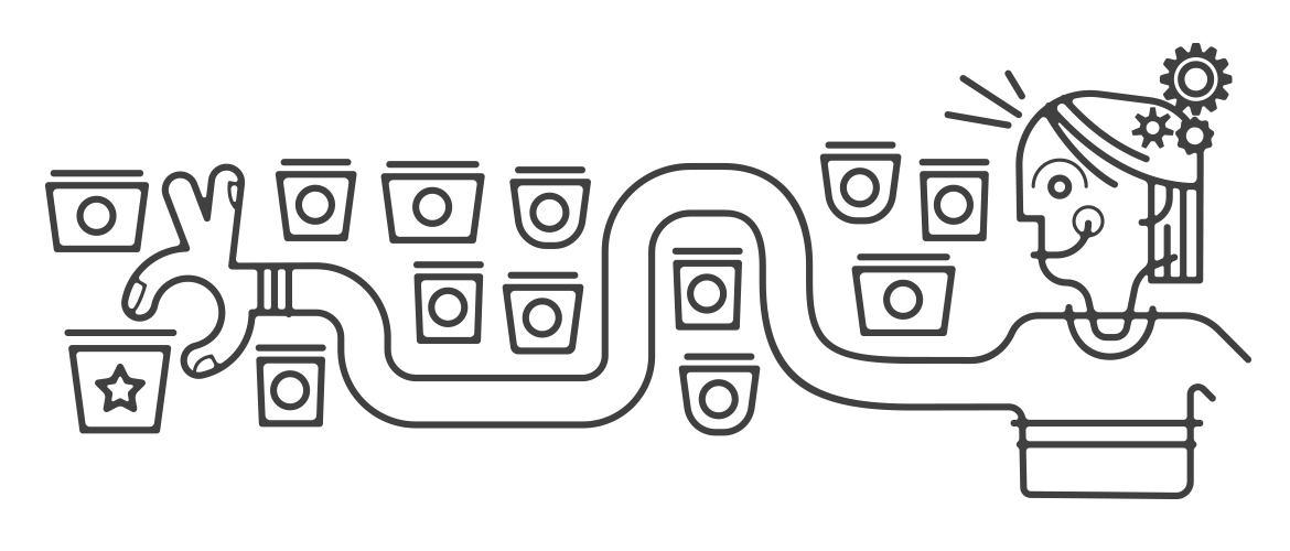 Diagram showing strategy, creative, and management