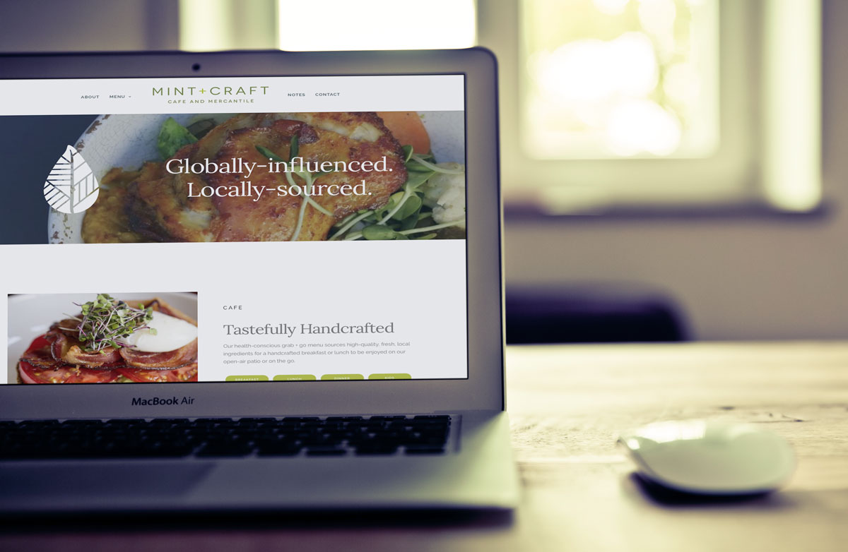 laptop with Mint and Craft website