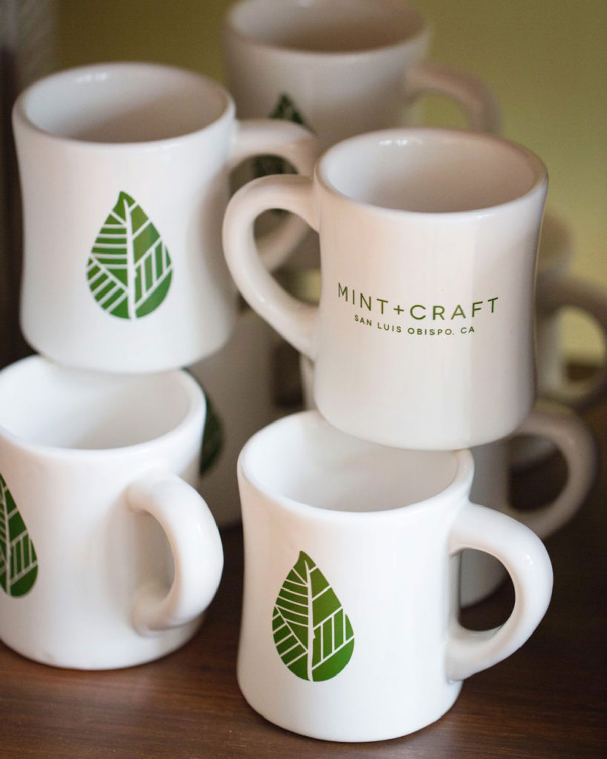 Mint and Craft logo mugs